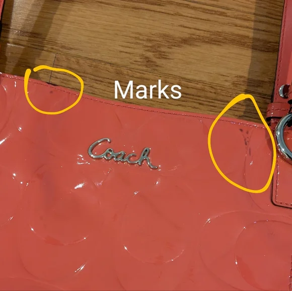 Coach Coral Patent Leather Tote Bag - Picture 8 of 14